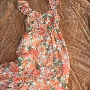 Spring/Summer floral dress, below knee (shin length), like new/worn twice